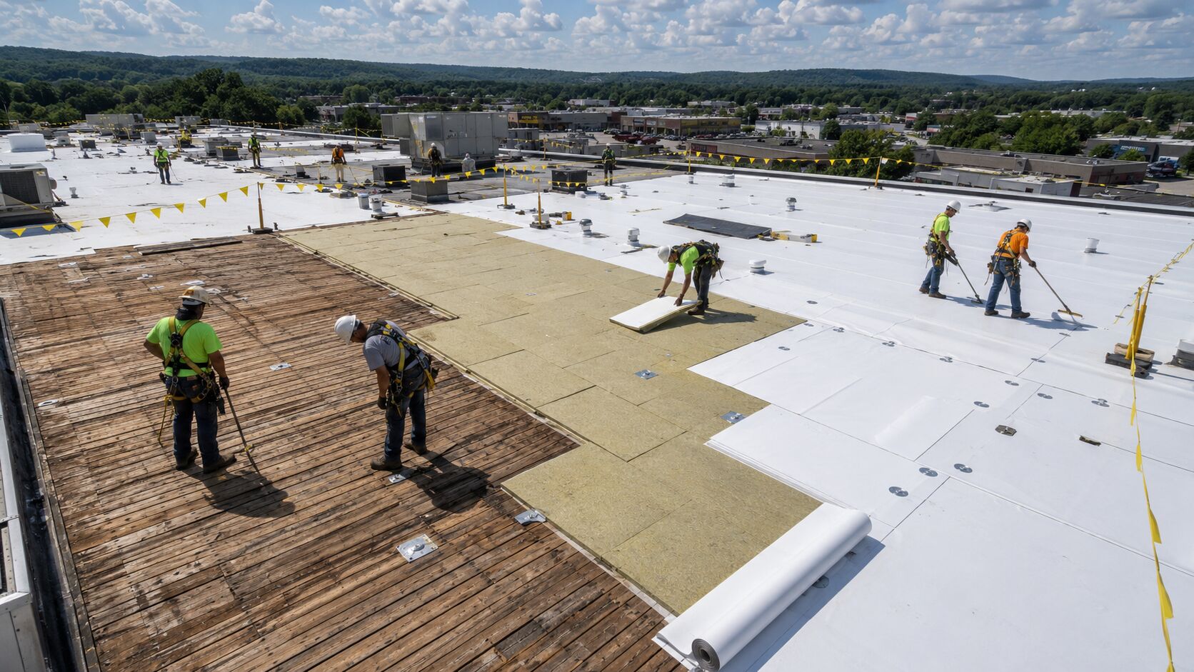 Work on roof renovation